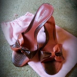 NINE WEST Shoes CHERRI Snake Skin Leather Sandals